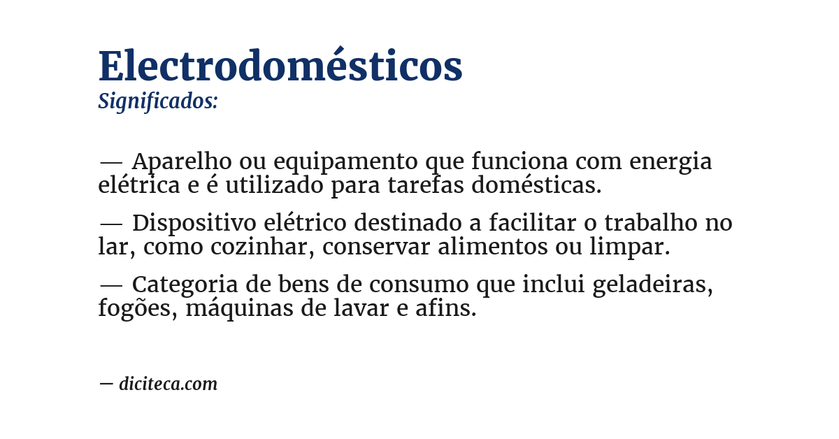 Significado de electrodomésticos