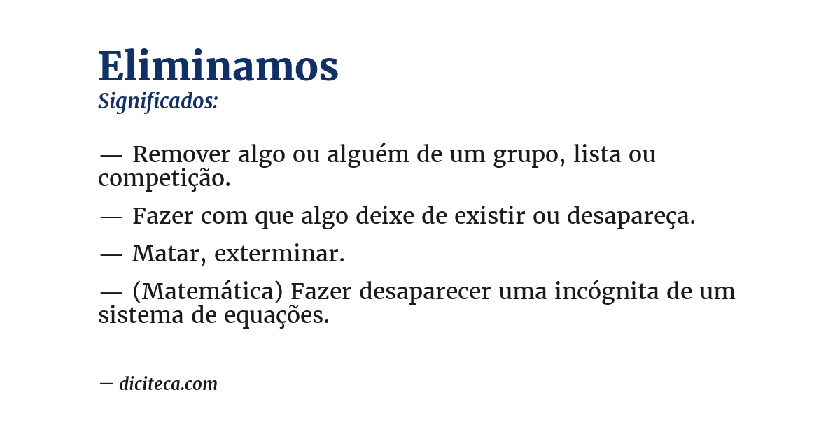 Significado de eliminamos