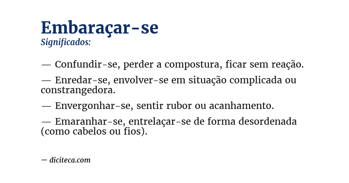 Significado de embaraçar-se