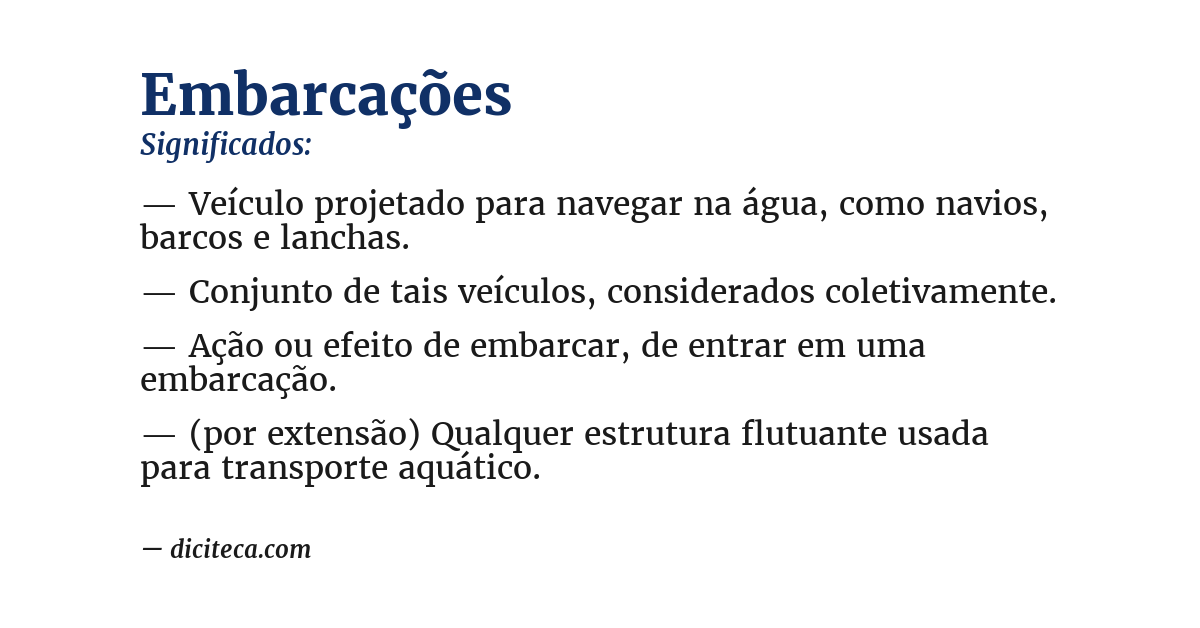 Significado de embarcações