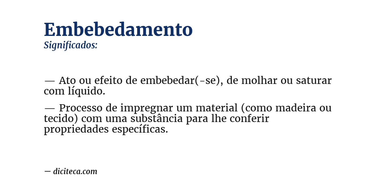 Significado de embebedamento