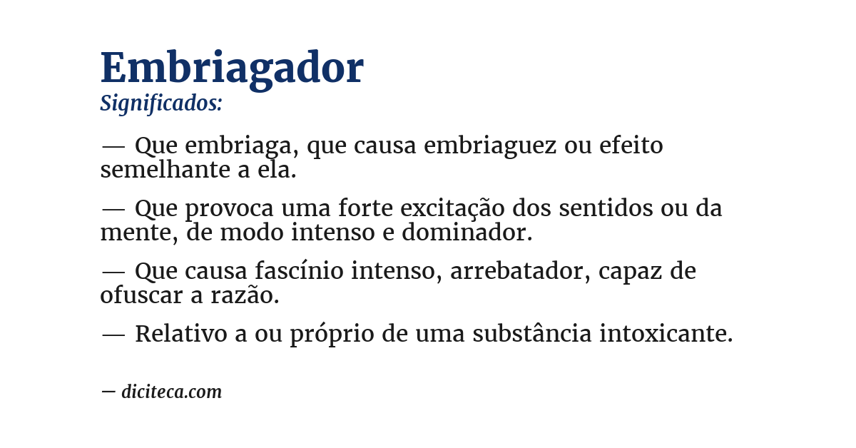 Significado de embriagador