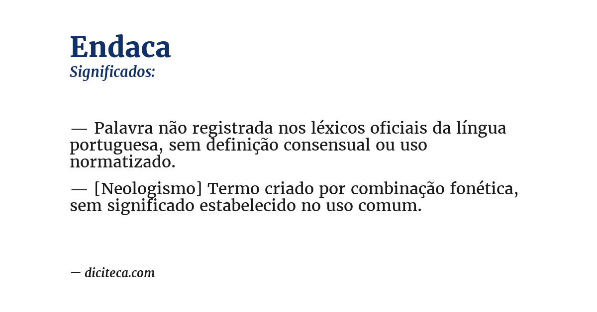 Significado de endaca
