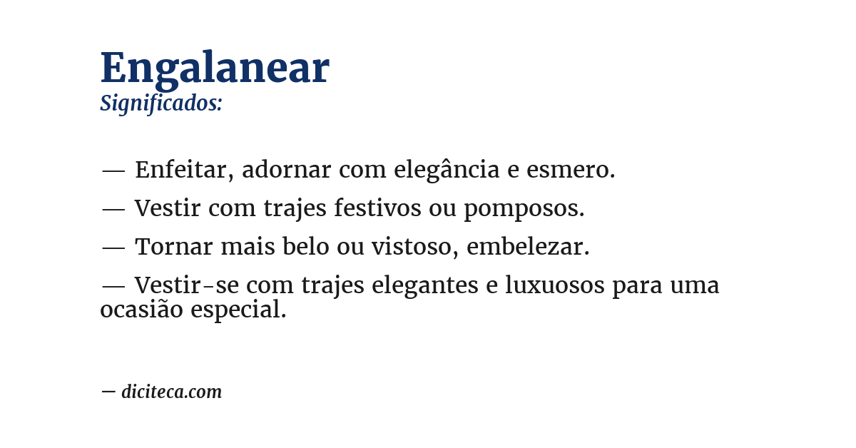 Significado de engalanear