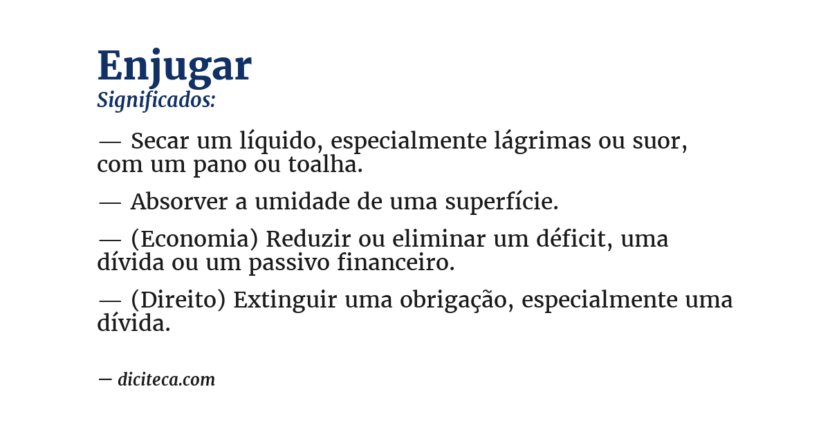 Significado de enjugar