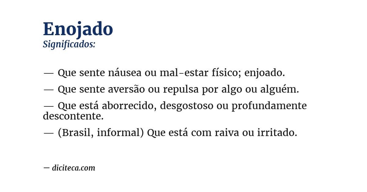 Significado de enojado