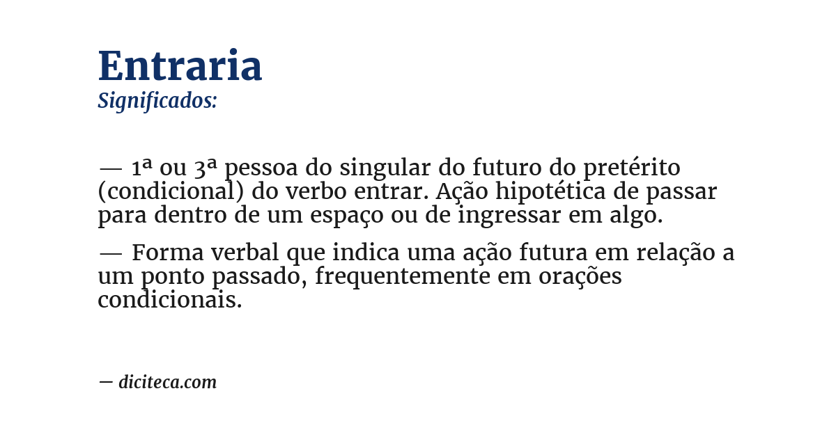 Significado de entraria
