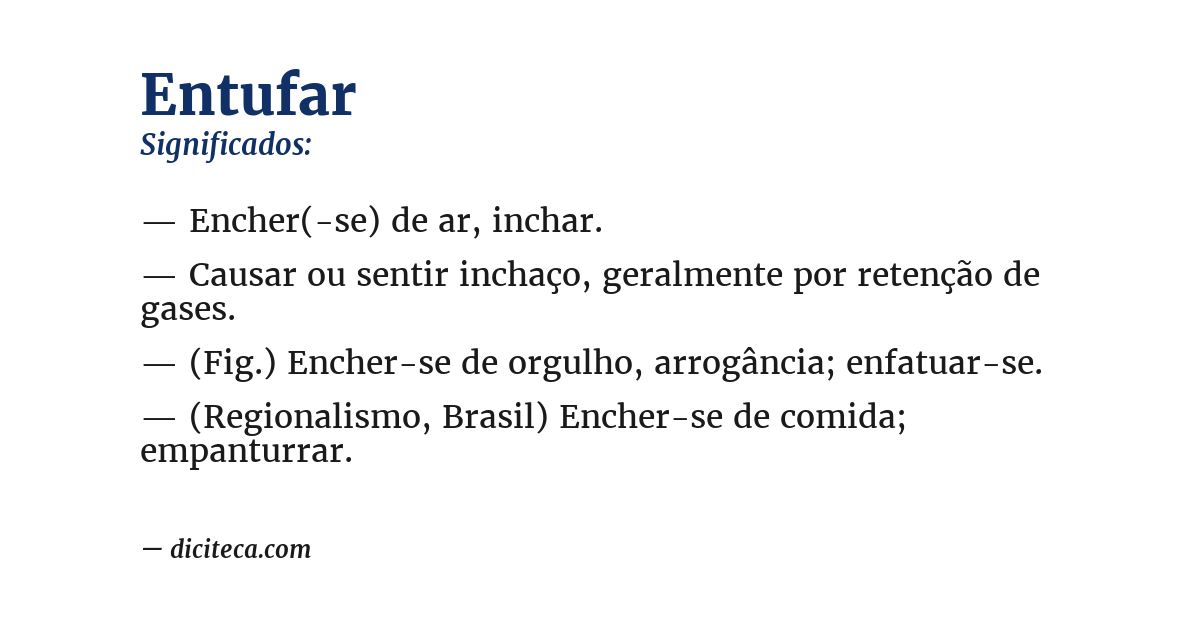 Significado de entufar