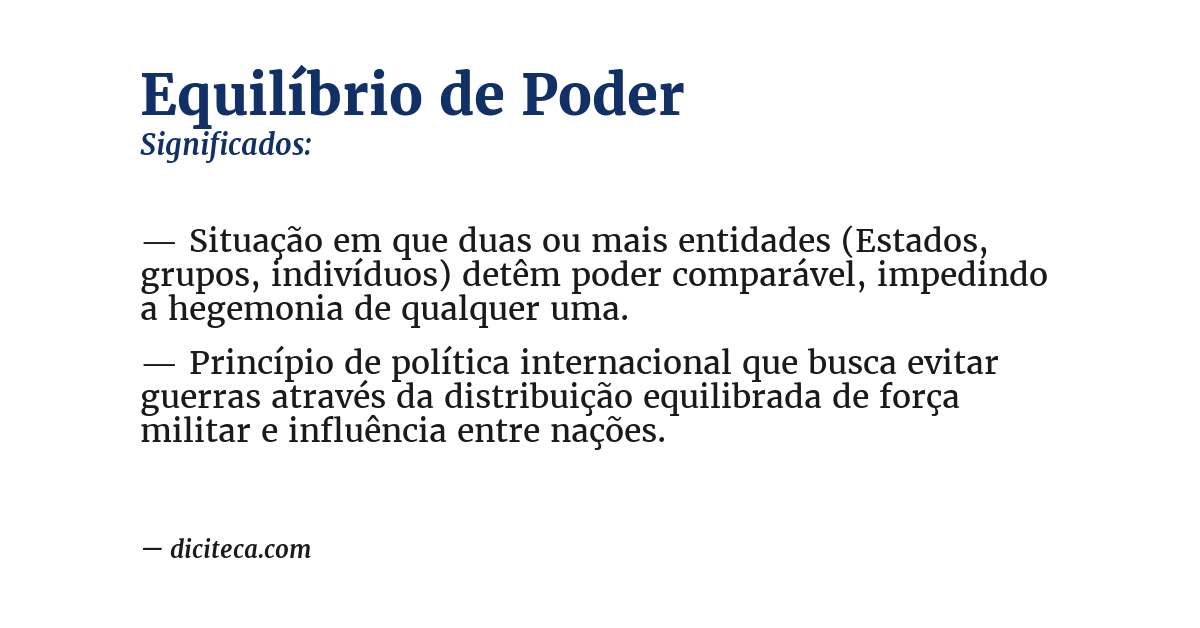 Significado de equilíbrio de poder