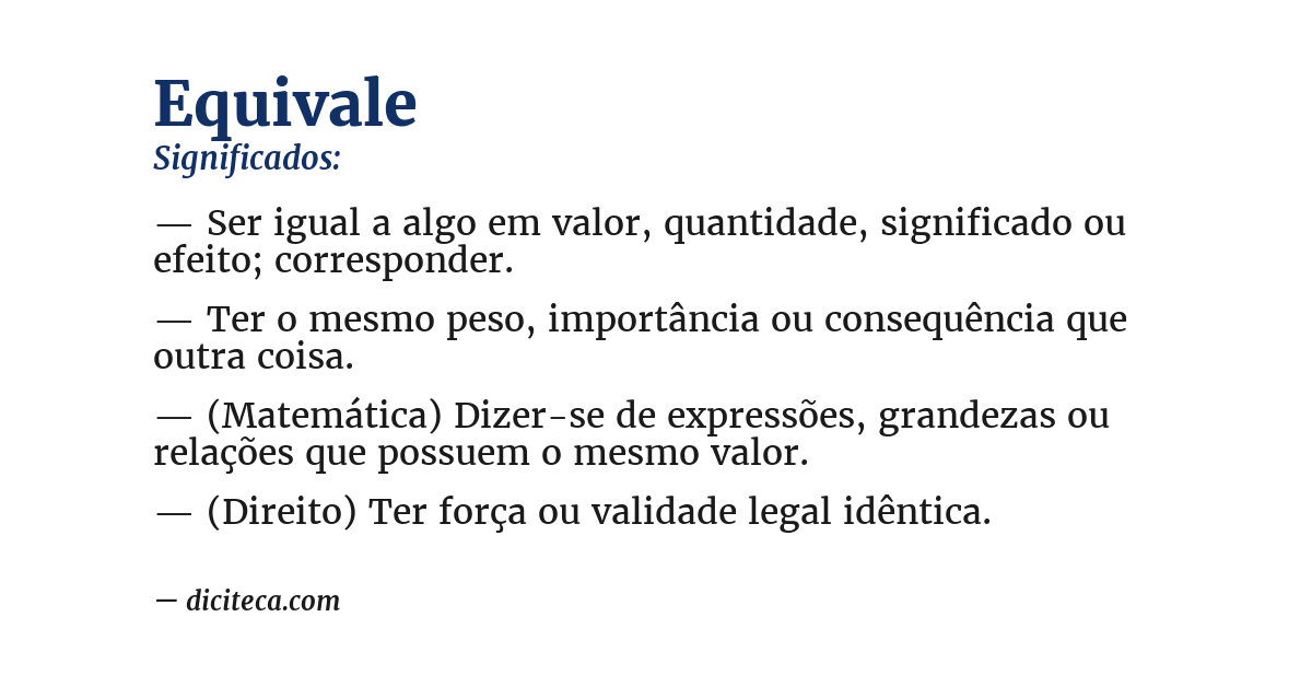 Significado de equivale