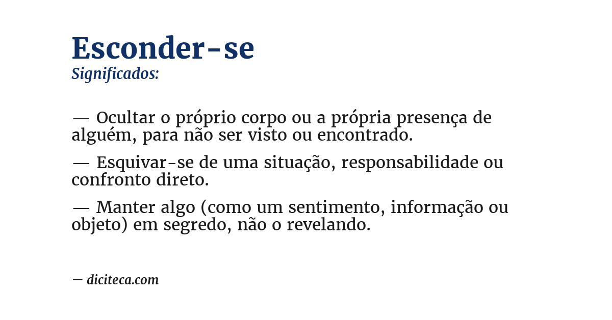 Significado de esconder-se