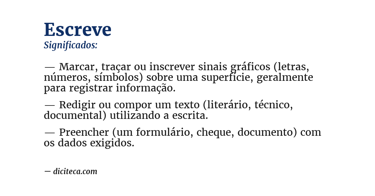 Significado de escreve