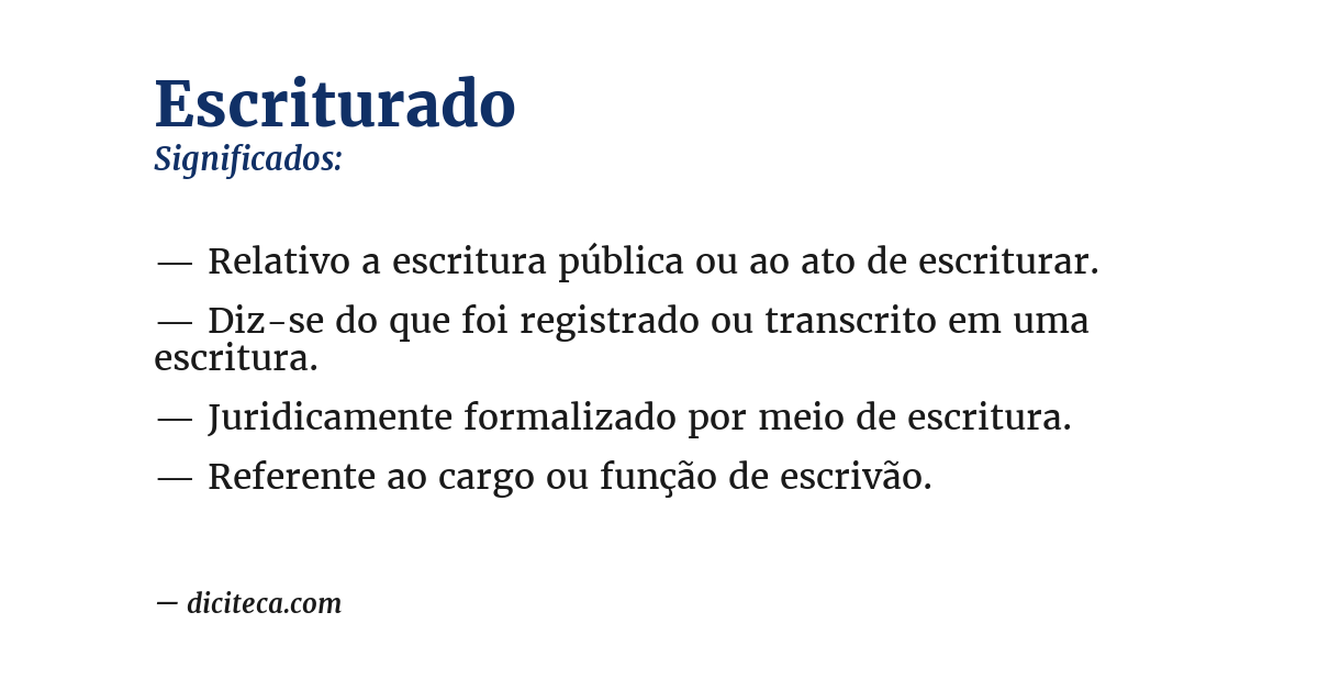 Significado de escriturado