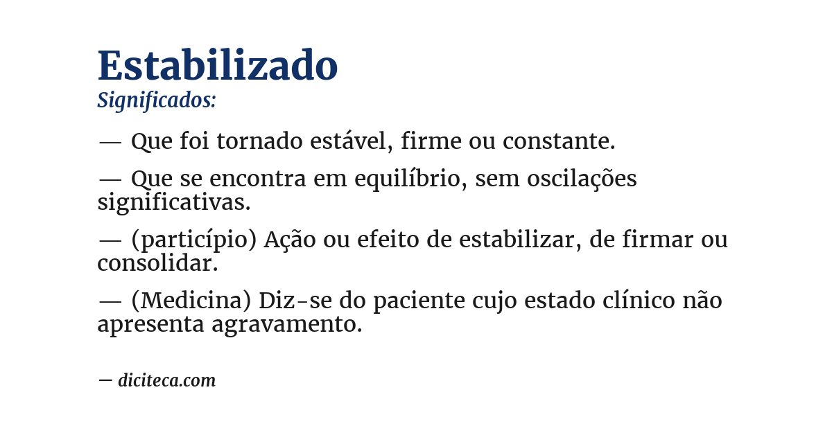 Significado de estabilizado