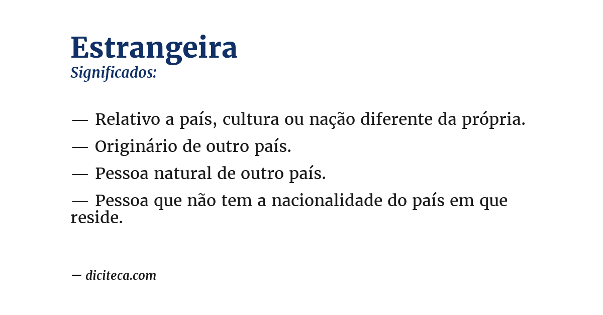 Significado de estrangeira