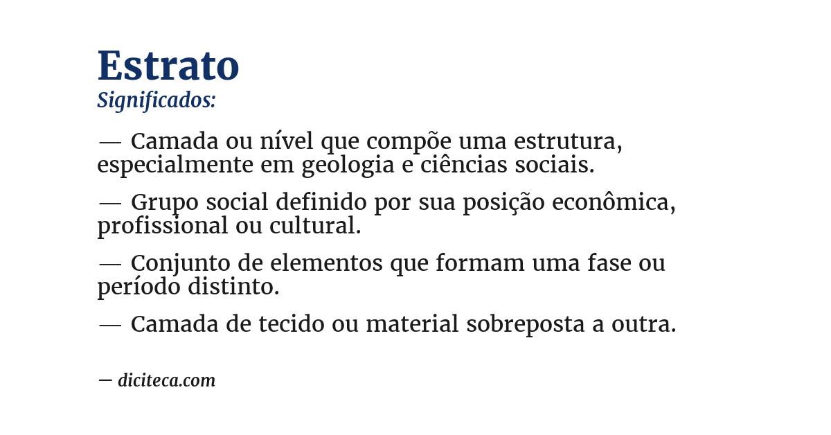 Significado de estrato
