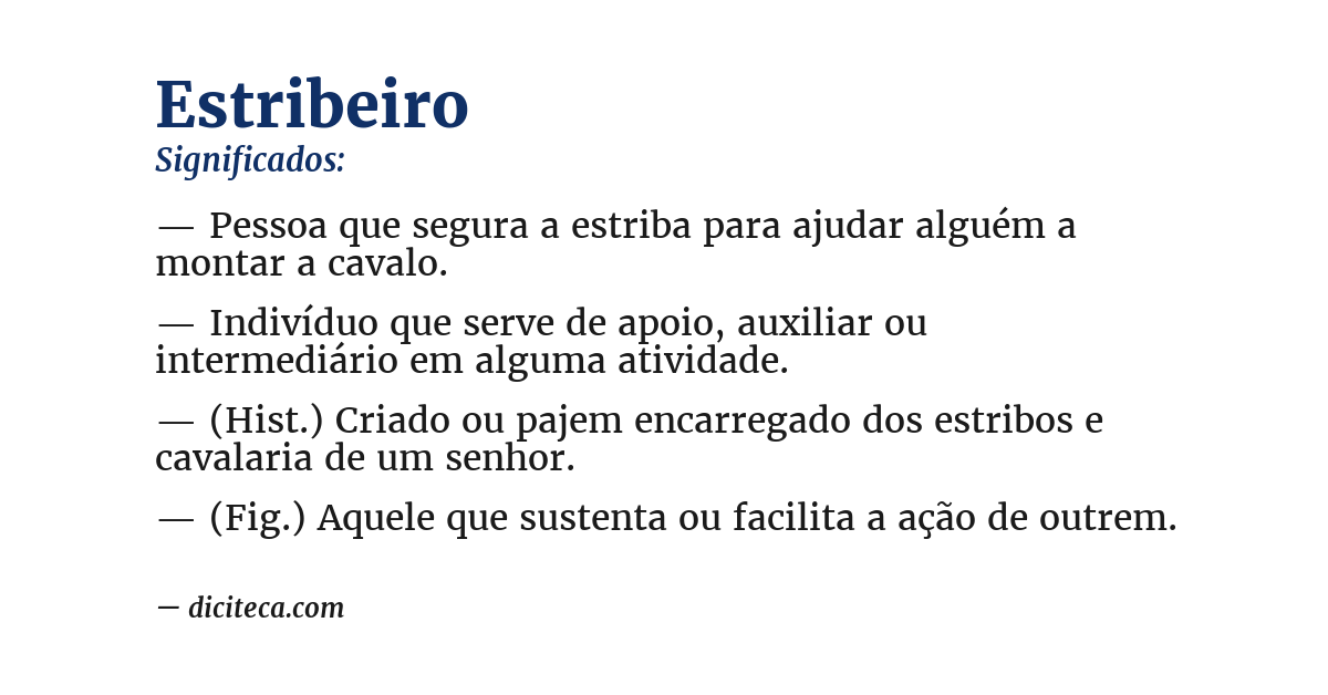 Significado de estribeiro
