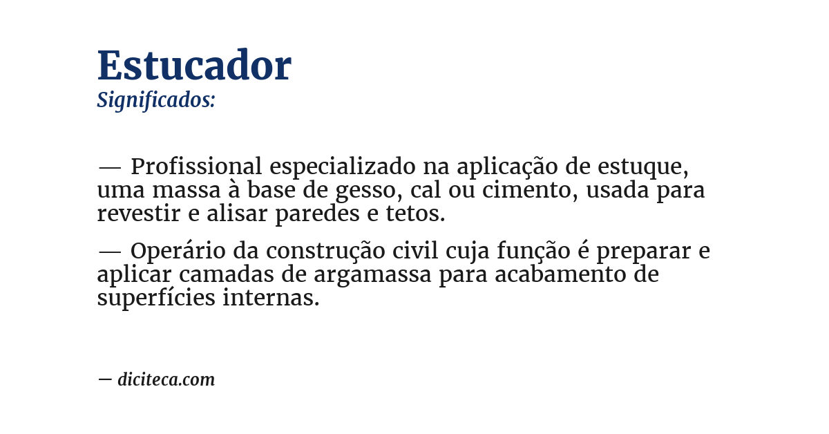 Significado de estucador