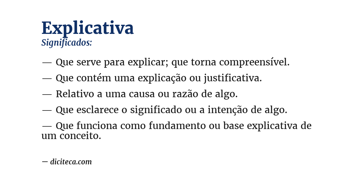 Significado de explicativa