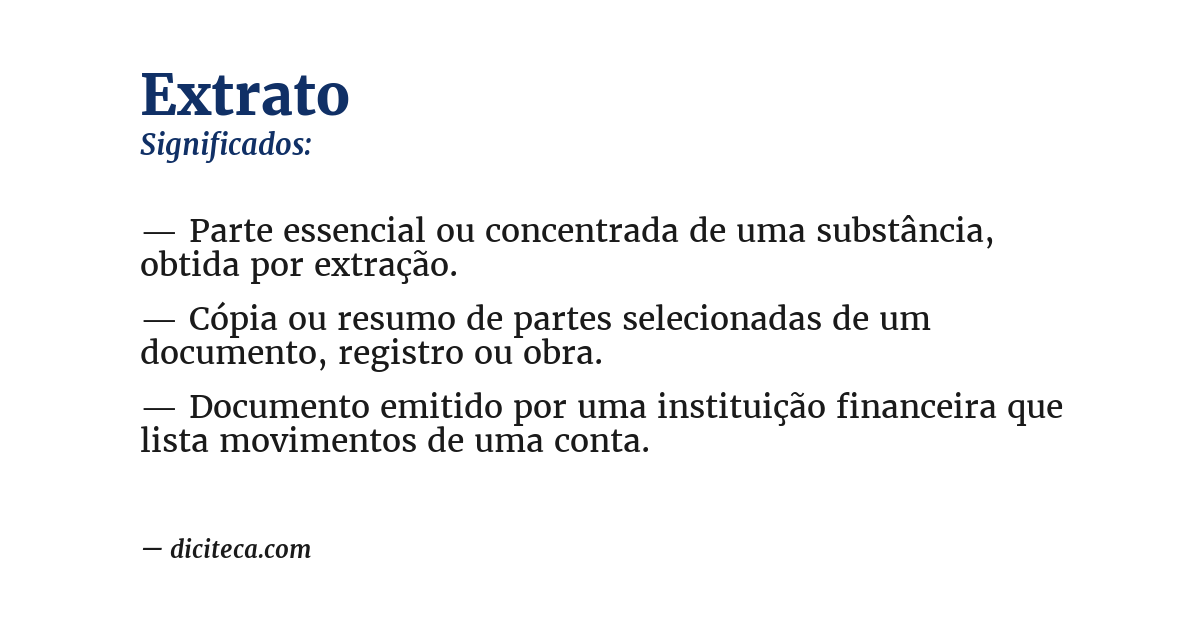 Significado de extrato