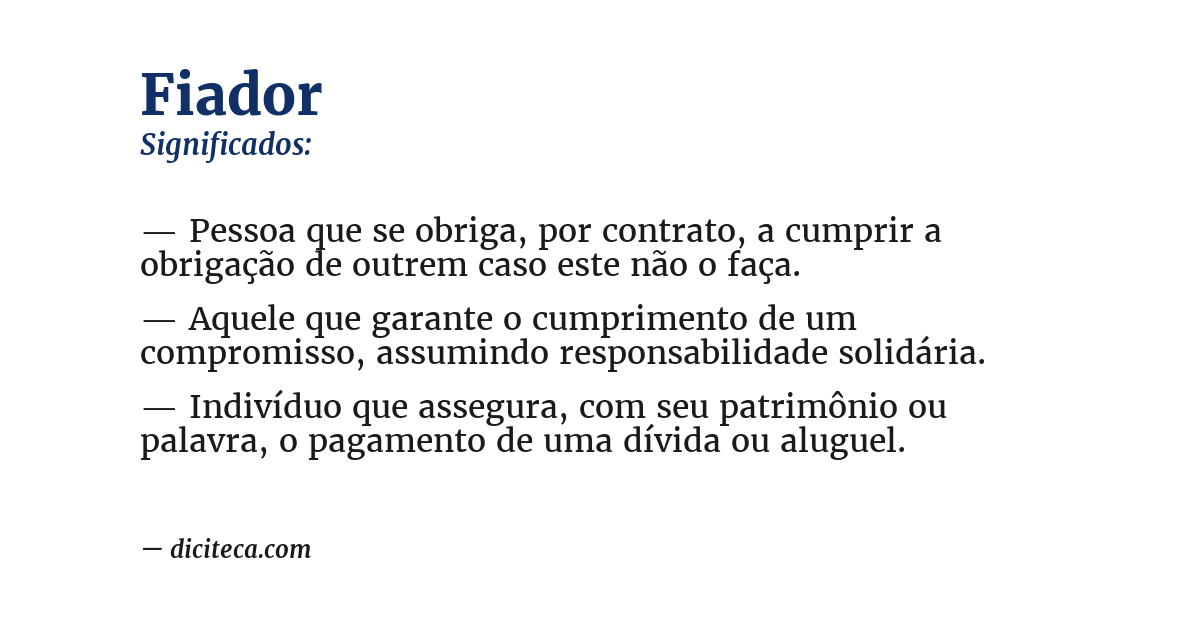 Significado de fiador