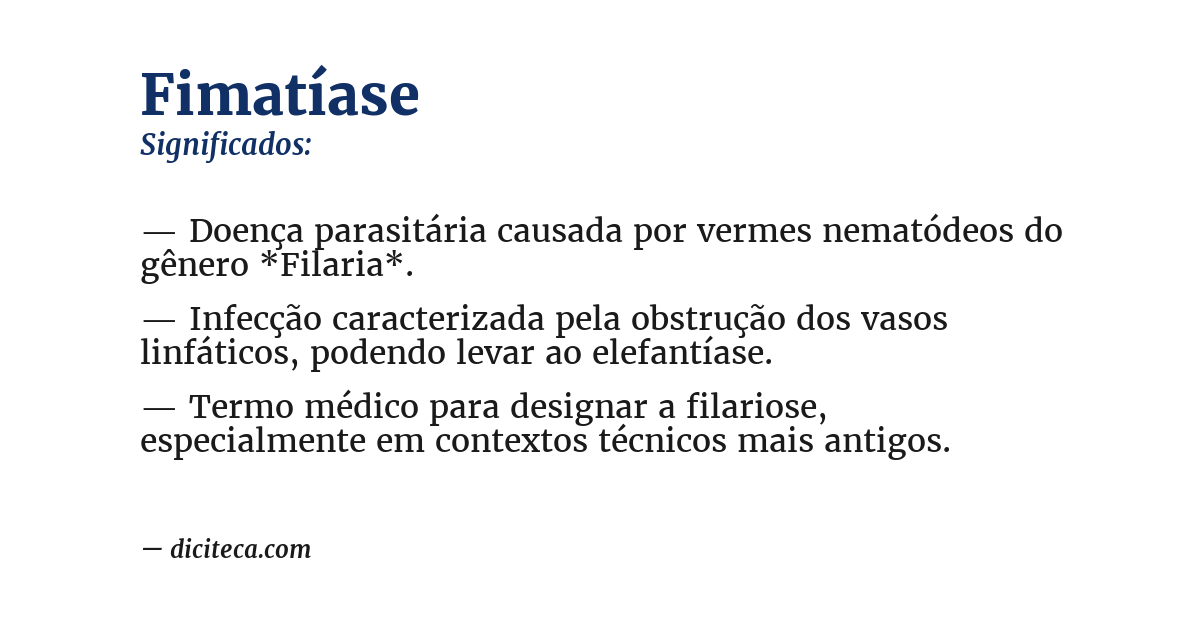 Significado de fimatíase