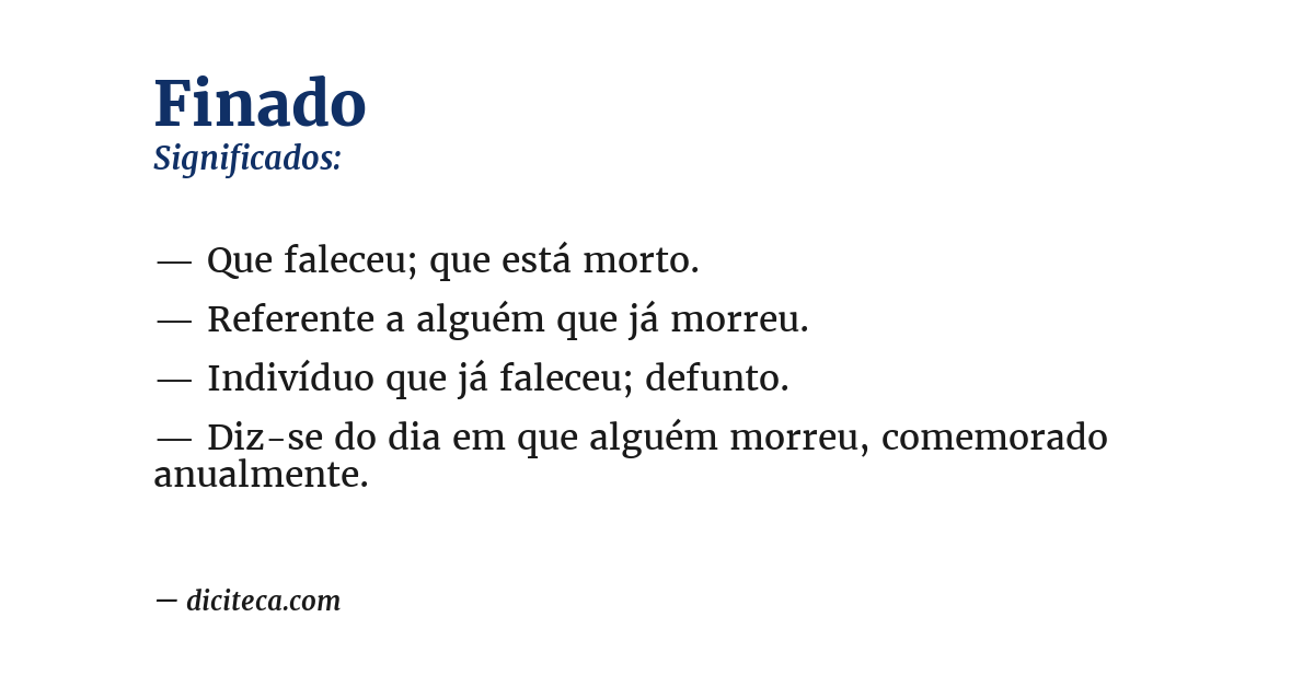 Significado de finado