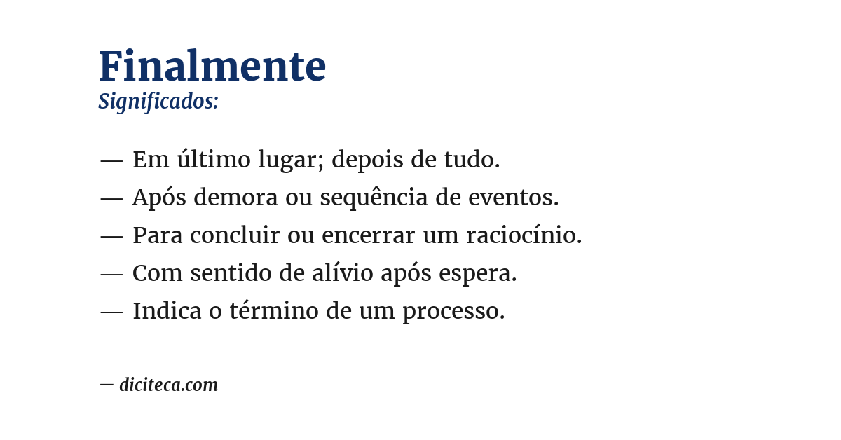 Significado de finalmente