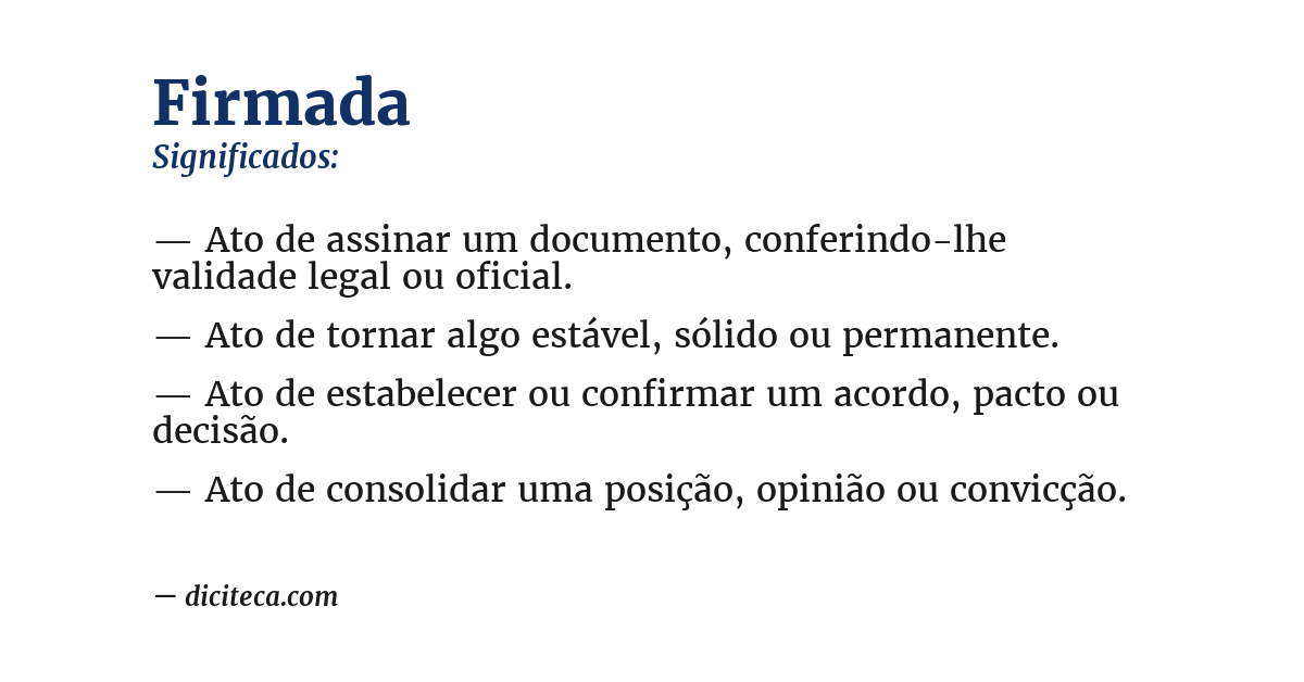 Significado de firmada