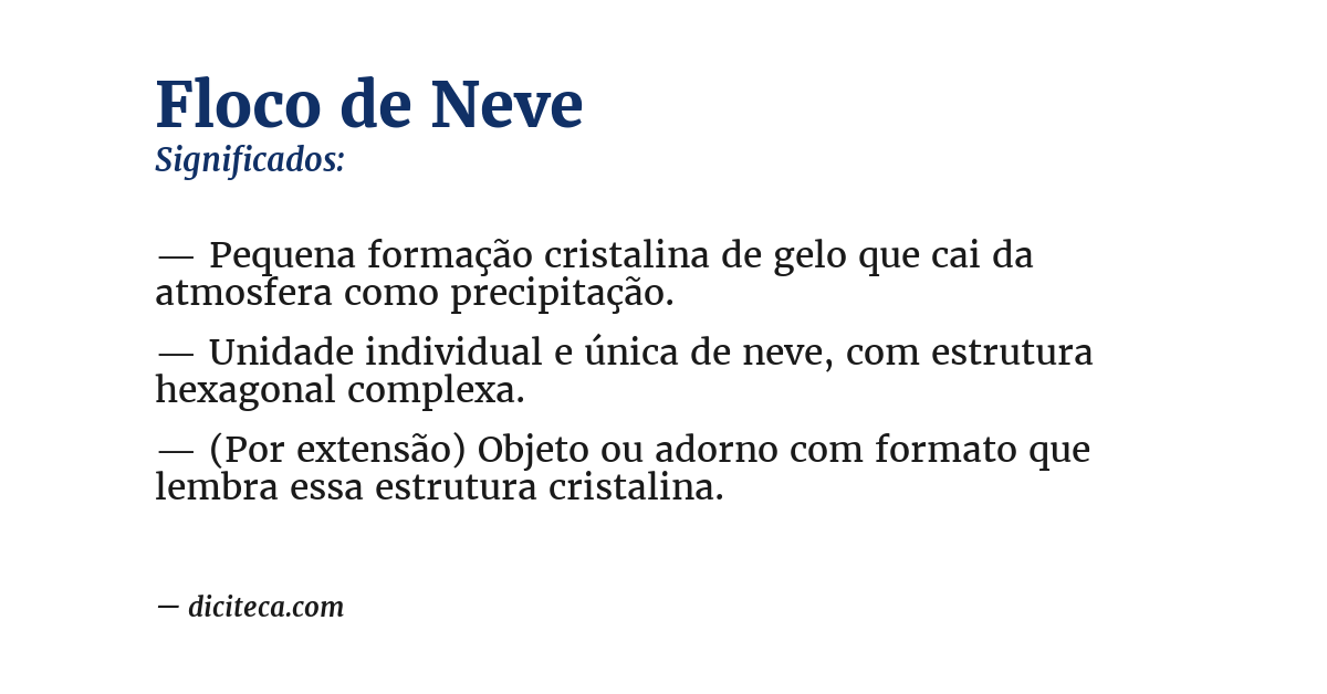 Significado de floco de neve
