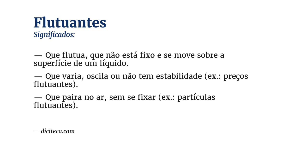 Significado de flutuantes