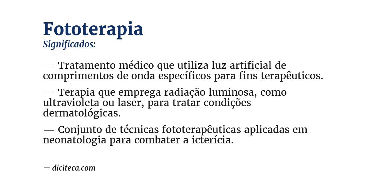 Significado de fototerapia