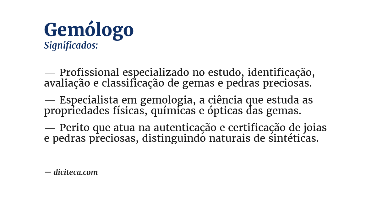 Significado de gemólogo