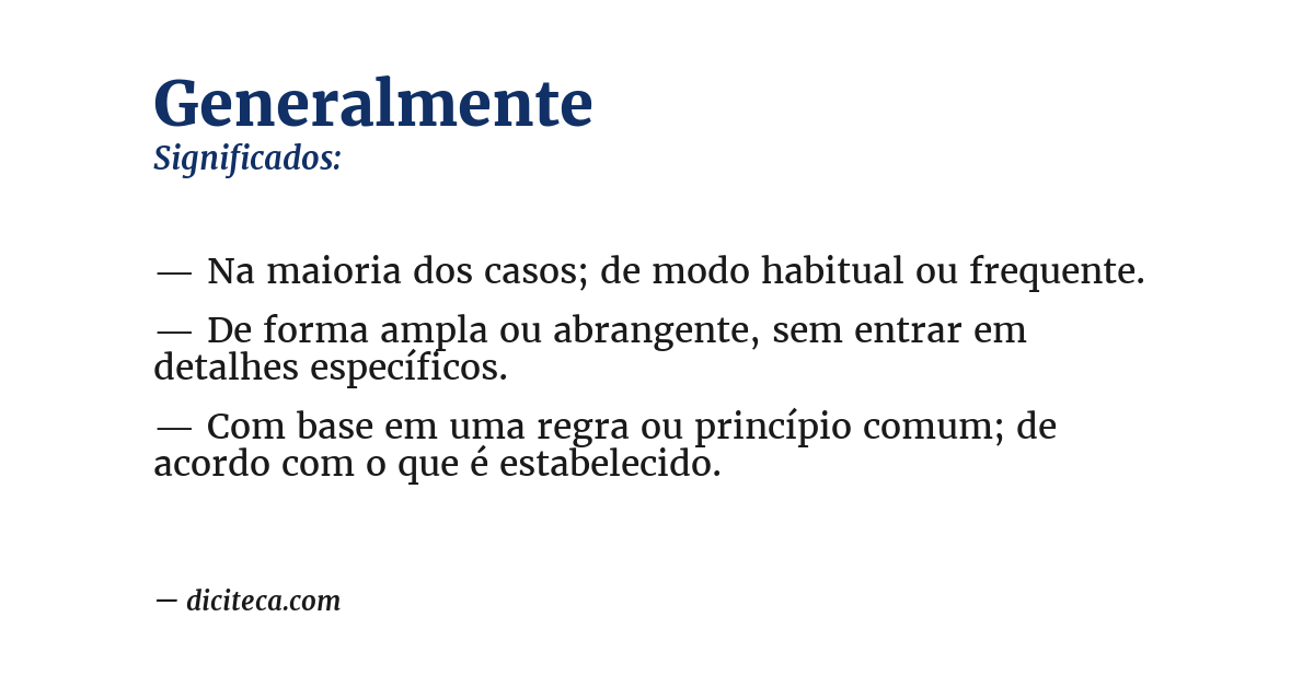 Significado de generalmente