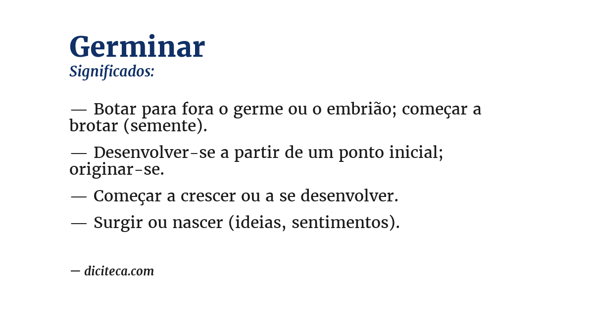 Significado de germinar