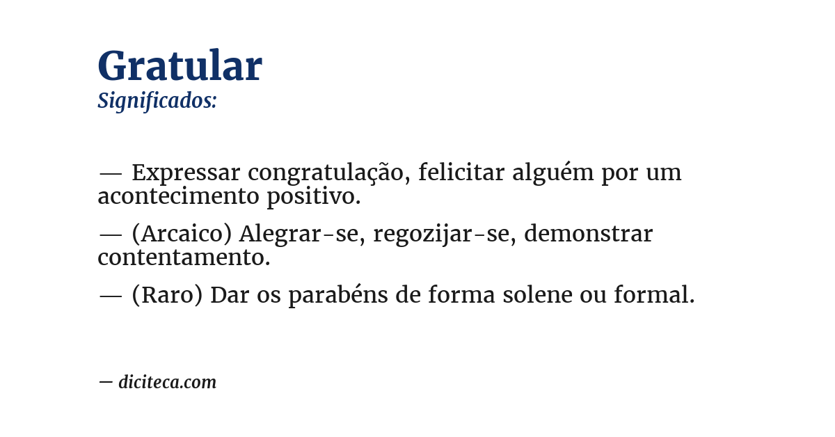 Significado de gratular