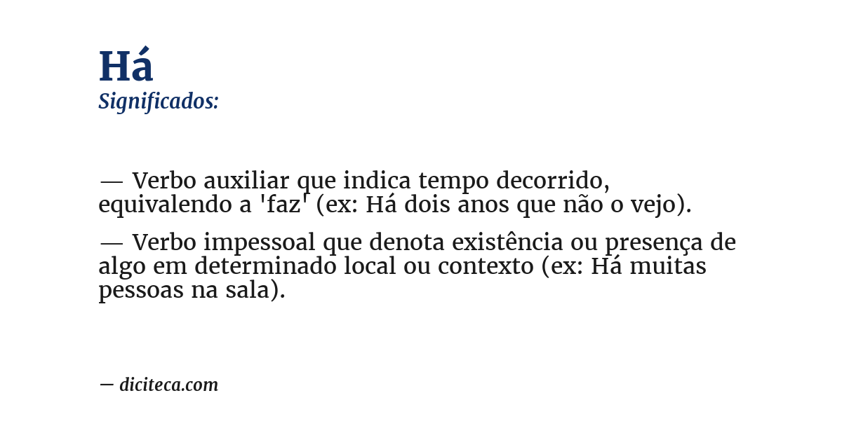Significado de há