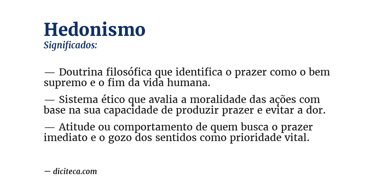 Significado de hedonismo