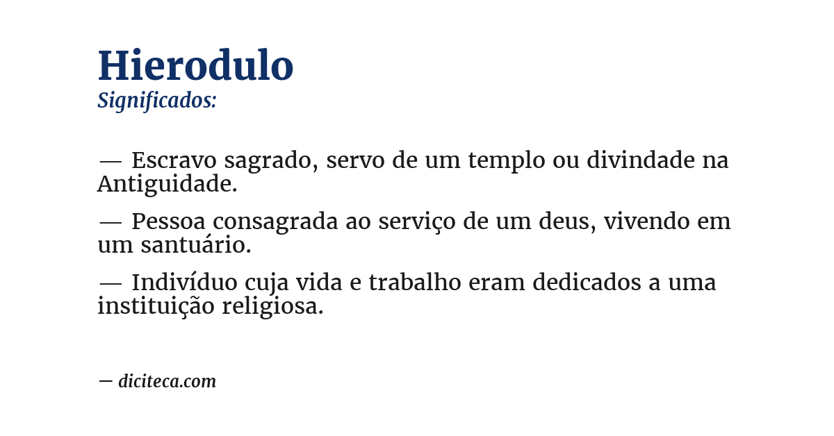 Significado de hierodulo
