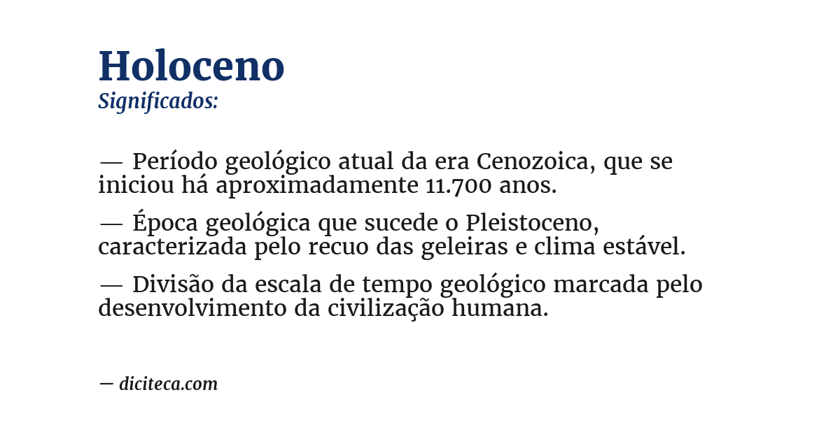 Significado de holoceno