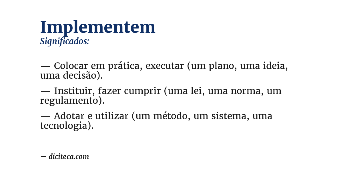 Significado de implementem