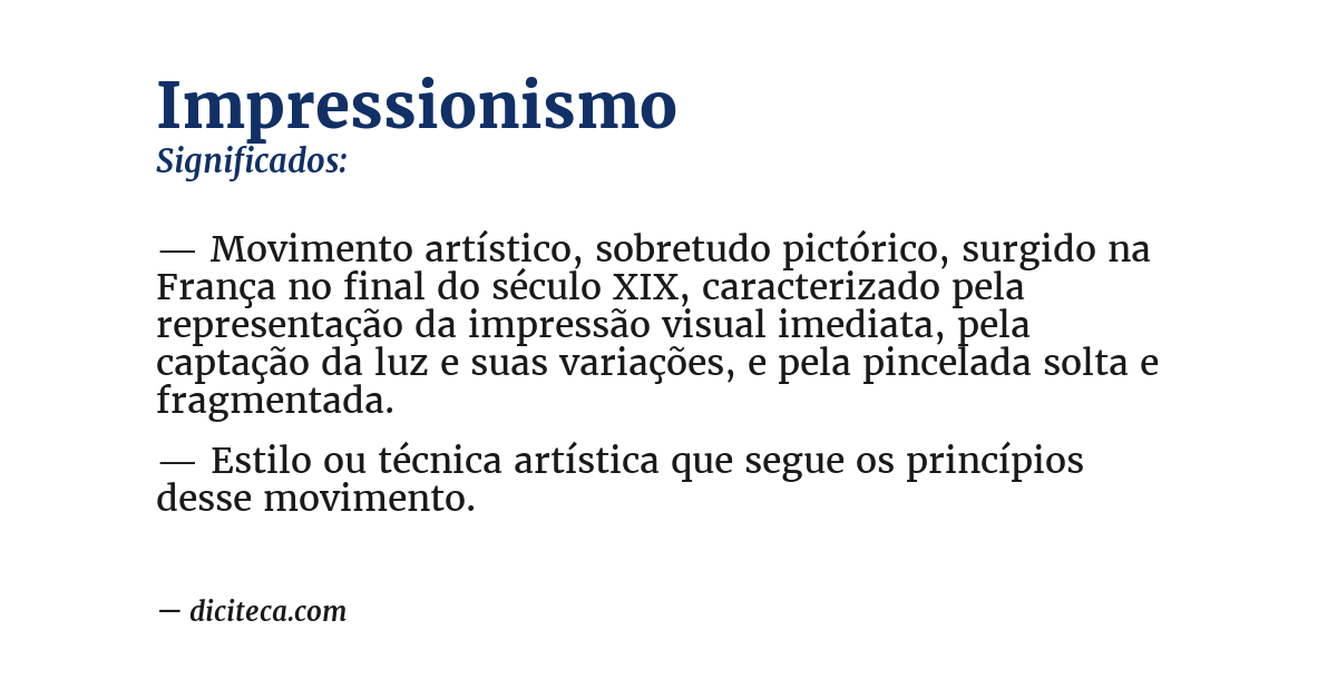 Significado de impressionismo