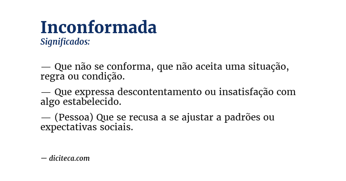 Significado de inconformada