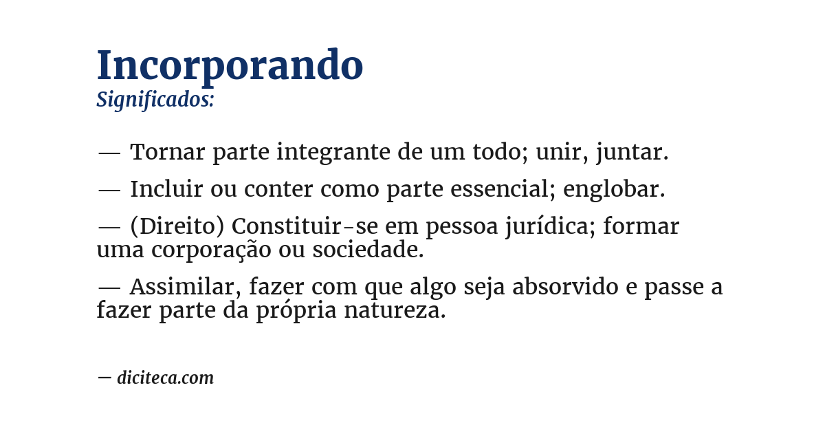 Significado de incorporando