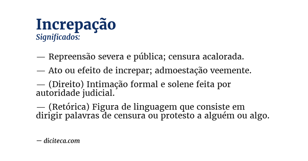 Significado de increpação