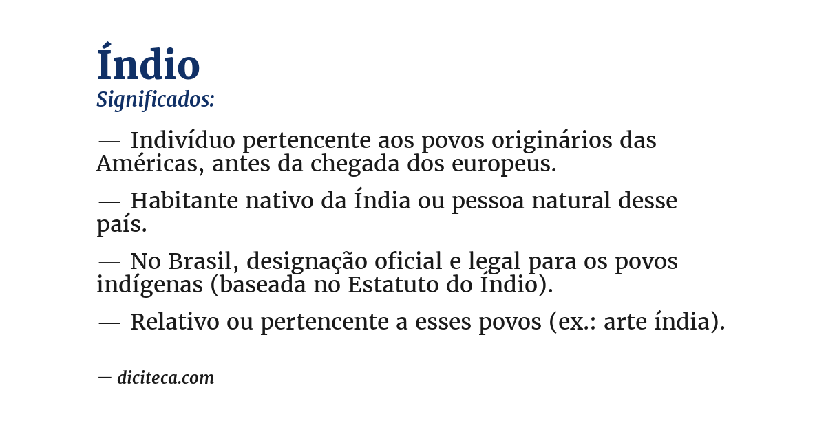 Significado de índio