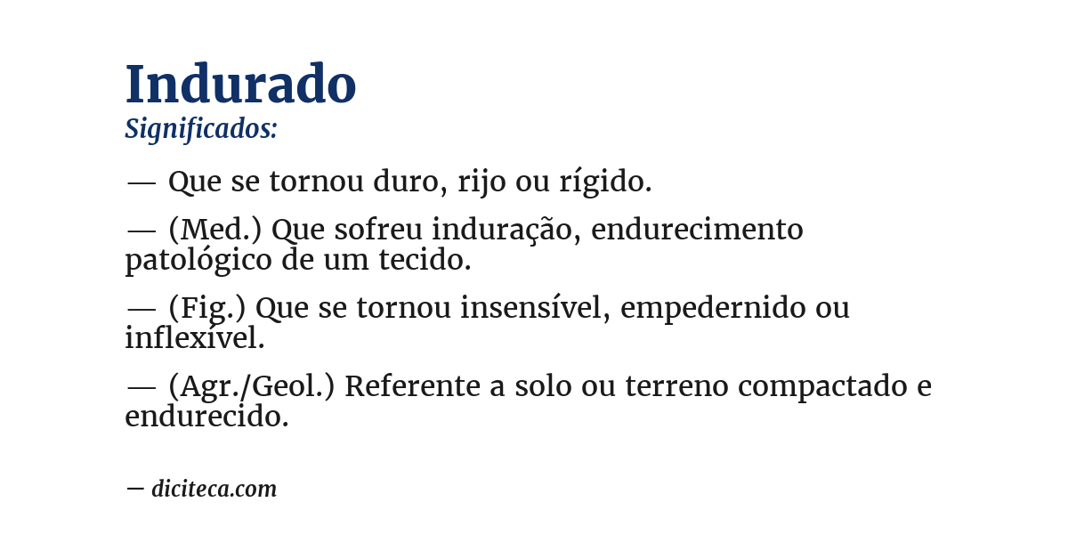 Significado de indurado