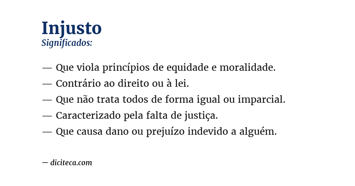 Significado de injusto