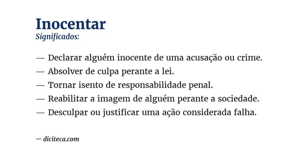 Significado de inocentar