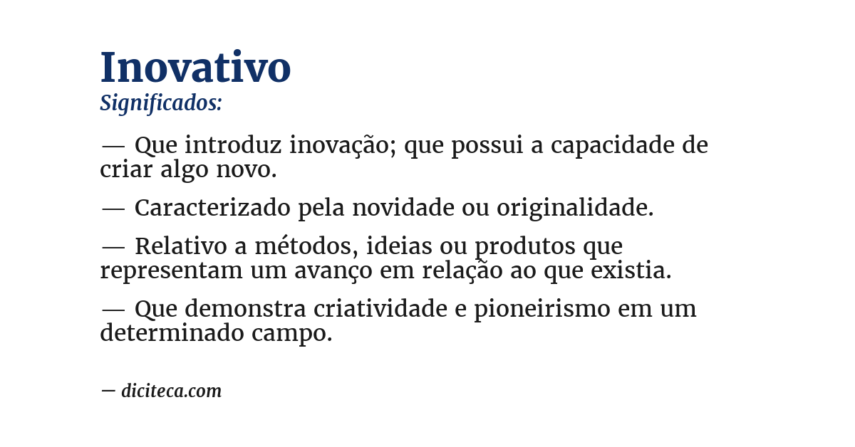 Significado de inovativo